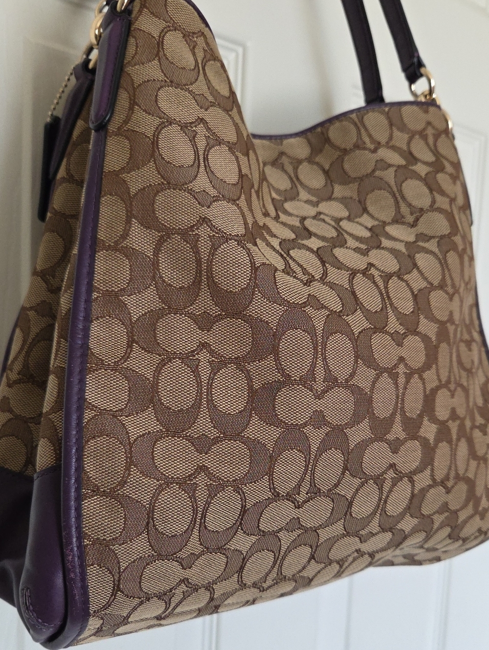 Coach RARE Phoebe Madison Hobo Shoulder Bag Purple And Brown
